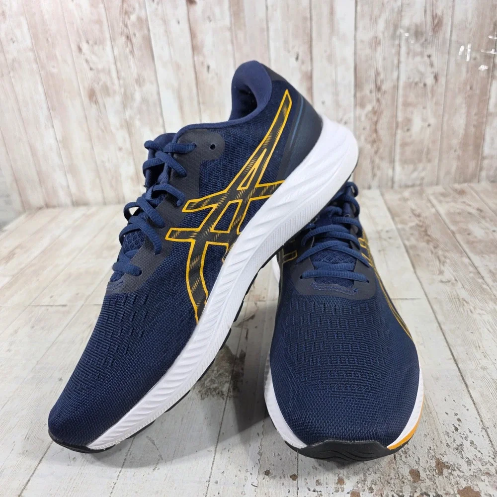 ASICS Gel Excite 9 Mens Running Shoes Navy Blue Gold 1011B338 Size 12